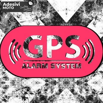 Adesivo "GPS Alarm System" Serbatoio-Casco-Motorino-Tuning-Auto