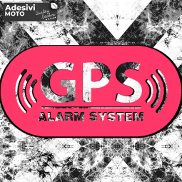 Adesivo "GPS Alarm System" Serbatoio-Casco-Motorino-Tuning-Auto
