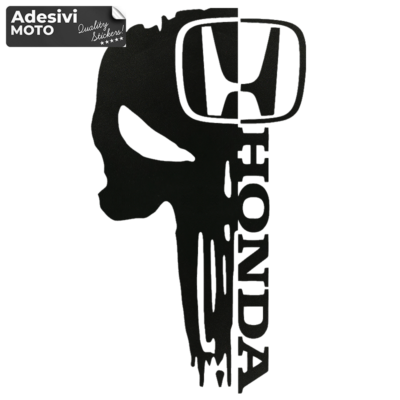 Adesivo Teschio + "Honda" Paraurti-Sportelli-Cofano-Tuning-Auto
