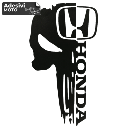 Adesivo Teschio + "Honda" Paraurti-Sportelli-Cofano-Tuning-Auto