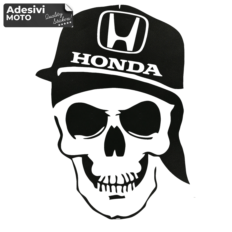 Adesivo Teschio + "Honda" Tipo 4 Paraurti-Sportelli-Cofano-Tuning-Auto
