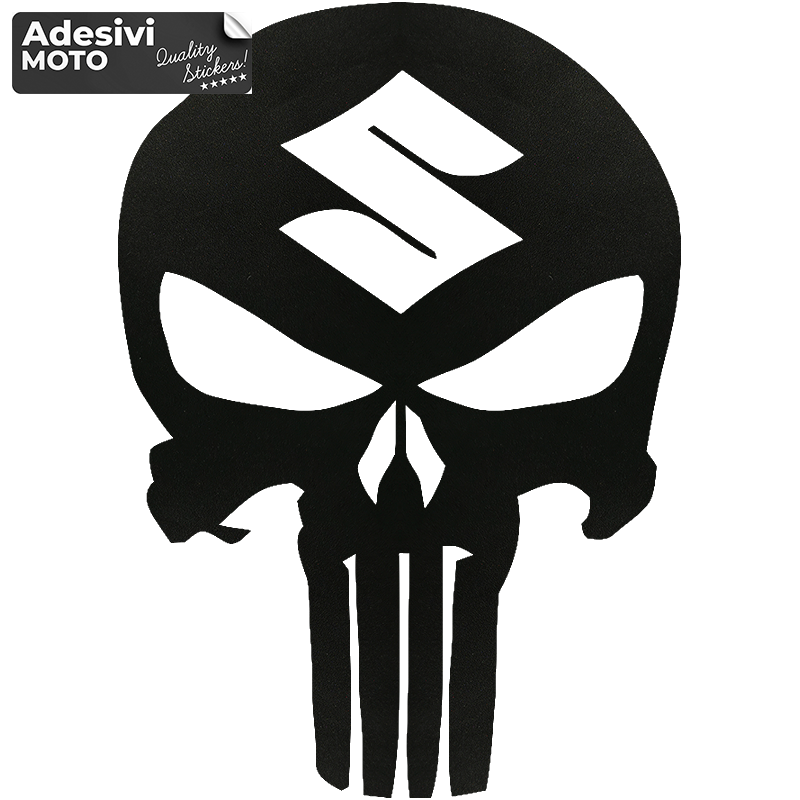 Adesivo Teschio con Logo Suzuki Serbatoio-Parafango-Vasca-Codone-Casco