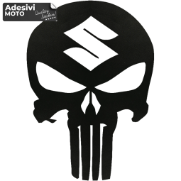 Adesivo Teschio con Logo Suzuki Serbatoio-Parafango-Vasca-Codone-Casco