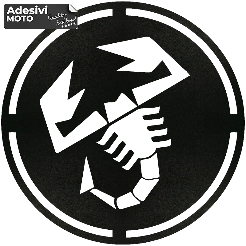Adesivo Scorpione Abarth Cerchio Cofano-Sportelli-Fiancate-Auto-Fiat
