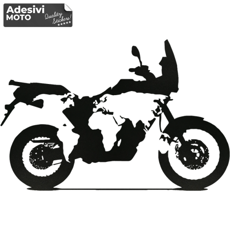 Adesivo Planisfero + Africa Twin Serbatoio-Valigie-Vasca-Codone-Casco
