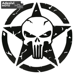 Autocollant The Punisher + Étoile Réservoir-Casque-Scooter-Réglage-Voiture