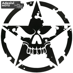 Star + Skull Sticker Fuel Tank-Helmet-Scooter-Tuning-Car