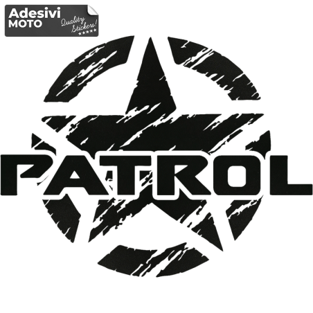 Adesivo Stella + "Patrol" Tipo 2 Cofano-Sportelli-Fiancate-Auto-Fiat