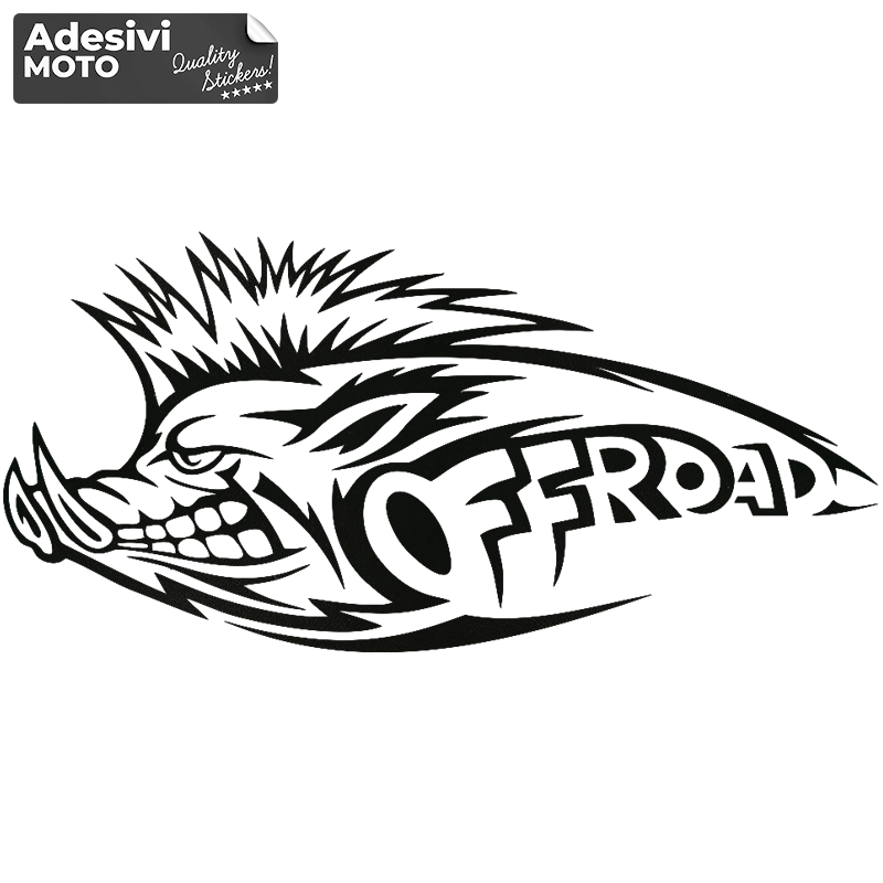 Adesivo Cinghiale "OffRoad" Cofano-Sportelli-Fiancate-Fuoristrada-Auto