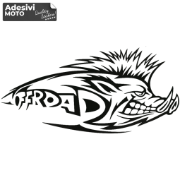 Adesivo Cinghiale "OffRoad" Tipo 2 Cofano-Sportelli-Fiancate-Fuoristrada-Auto