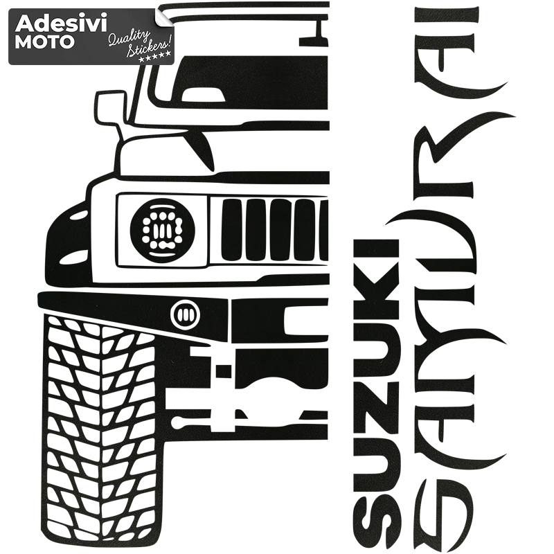 Autocollant Tout-terrain + "Suzuki Samurai" Moderne Capot-Compteurs-Côtés
