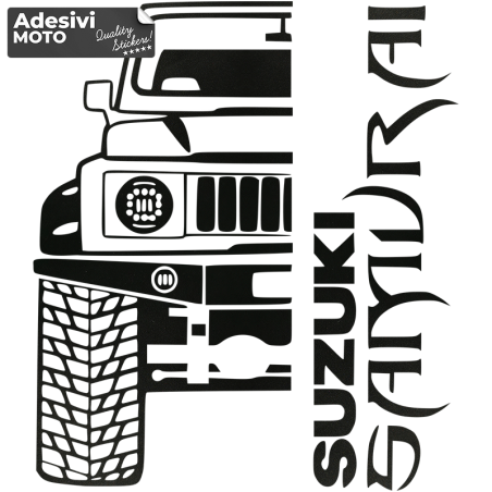 Adesivo Fuoristrada + "Suzuki Samurai" Moderno Cofano-Sportelli-Fiancate