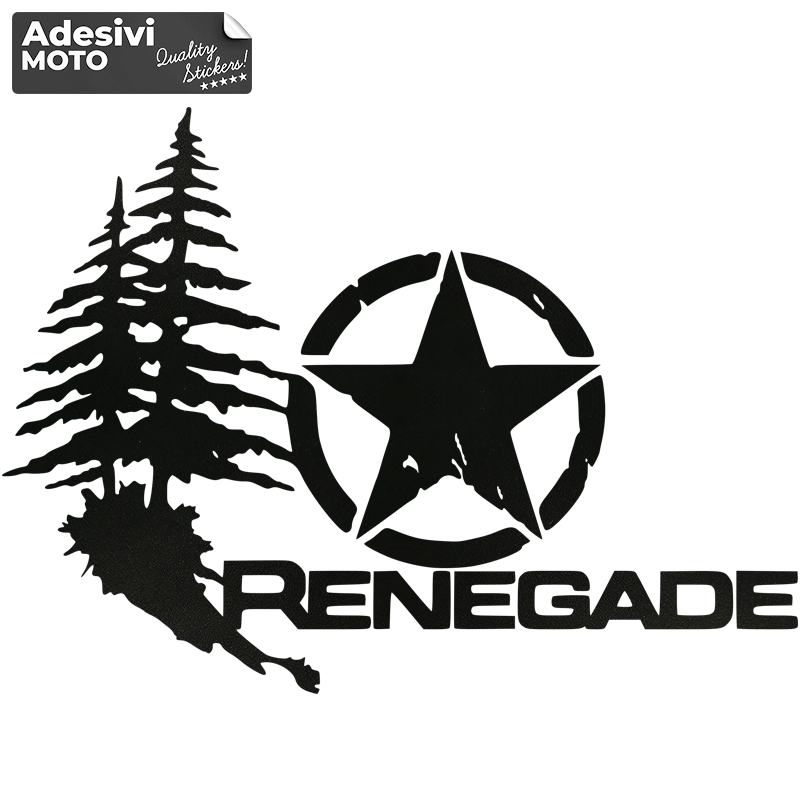 Autocollant "Renegade" + Étoile + Forêt Capot-Compteurs-Côtés