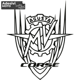 Adesivo "MV Agusta Corse" Tipo 3 Serbatoio-Fiancate-Cupolino-Codone-Casco