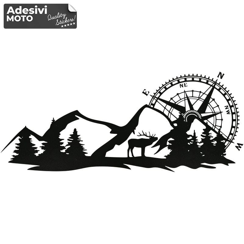 Windrose + Mountains Type 3 Sticker Off-Road-Hood-Doors-Sides-Cars