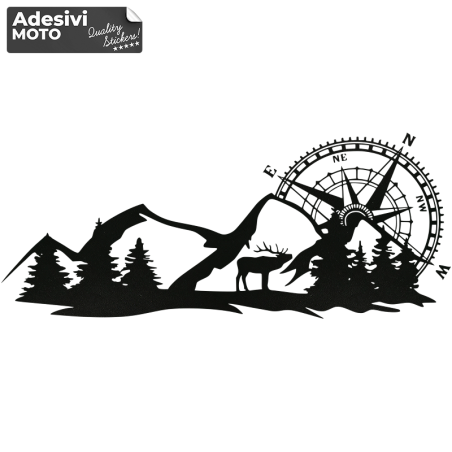 Windrose + Mountains Type 3 Sticker Off-Road-Hood-Doors-Sides-Cars
