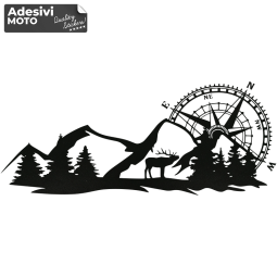 Windrose + Mountains Type 3 Sticker Off-Road-Hood-Doors-Sides-Cars