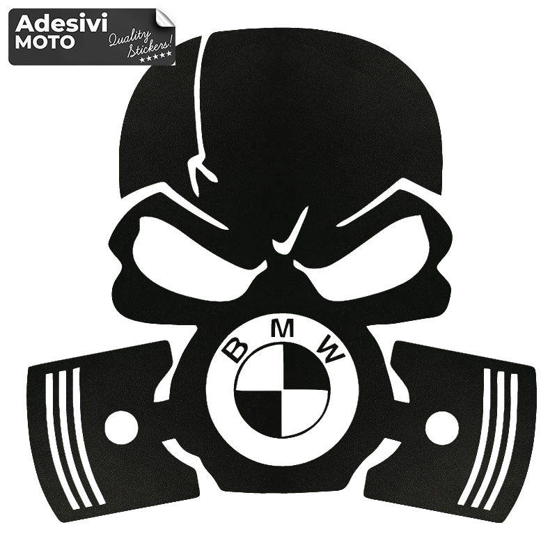 Autocollant Crâne avec Maschera Antigas Bmw Type 2 Réservoir-Queue-Aile-Casque-Réglage