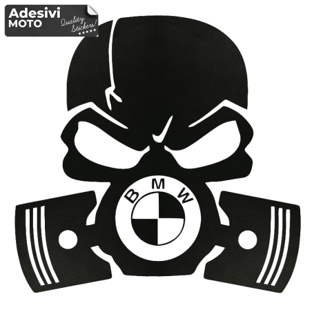 Autocollant Crâne avec Maschera Antigas Bmw Type 2 Réservoir-Queue-Aile-Casque-Réglage