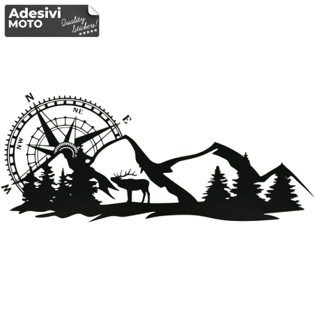 Windrose + Mountains Type 4 Sticker Off-Road-Hood-Doors-Sides-Cars