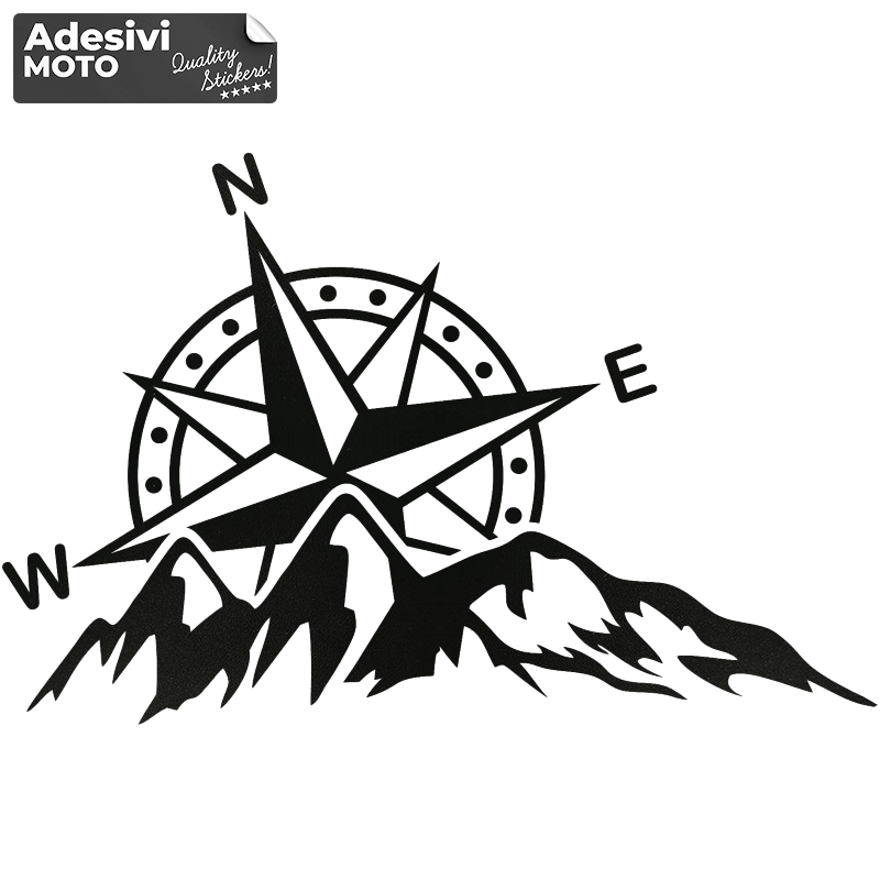Windrose + Mountains Type 6 Sticker Off-Road-Hood-Doors-Sides-Cars