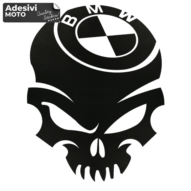 Adesivo Teschio con Bmw in Testa Serbatoio-Codone-Parafango-Casco-Tuning