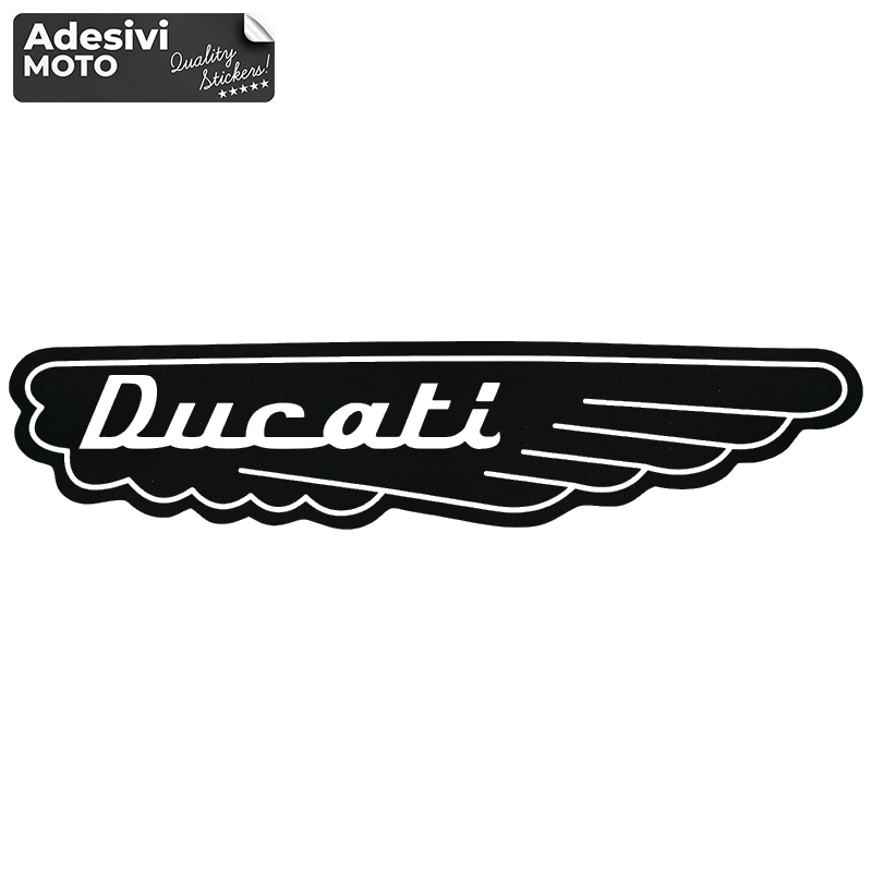 Adesivo Ala Sinistra "Ducati" Serbatoio-Fiancate-Vasca-Codone-Casco