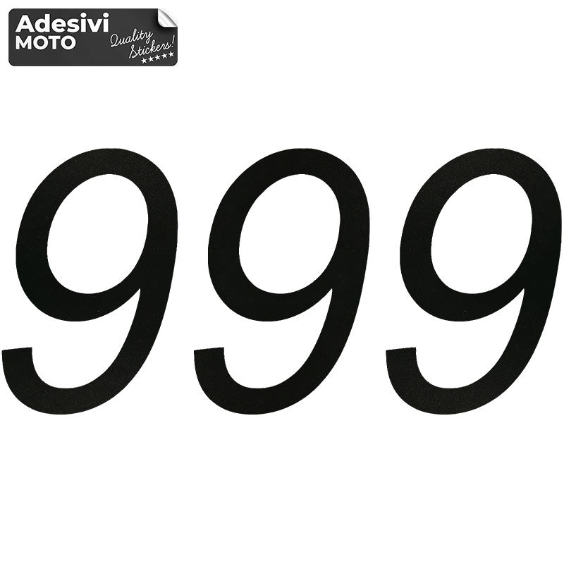 "999" Sticker Fuel Tank-Sides-Tip-Tail-Helmet