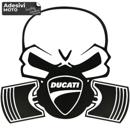 Autocollant Crâne avec Maschera Antigas Ducati Réservoir-Côtés-Carénage Inférieur-Queue-Casque