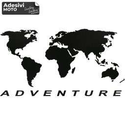 Autocollant Planisphère + "Adventure" Réservoir-Valises-Côtés-Casque-Pare-brise