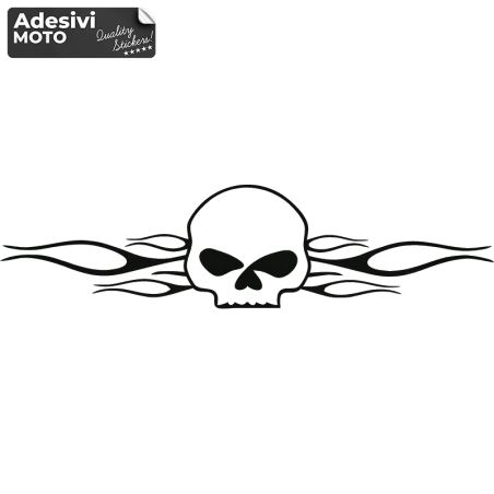 Harley Davidson Skull with Flames Sticker Front-Fuel Tank-Fender-Helmet-Windshield