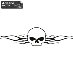 Adesivo Teschio Harley Davidson con Fiamme Frontale-Serbatoio-Parafango-Casco-Cupolino