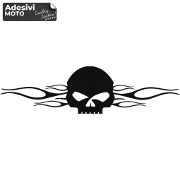 Adesivo Teschio Harley Davidson con Fiamme Tipo 2 Frontale-Serbatoio-Parafango-Casco-Cupolino
