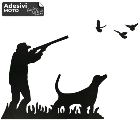 Adesivo Caccia Pavoncelle con Cane Cofano-Sportelli-Fiancate-Fuoristrada-Auto