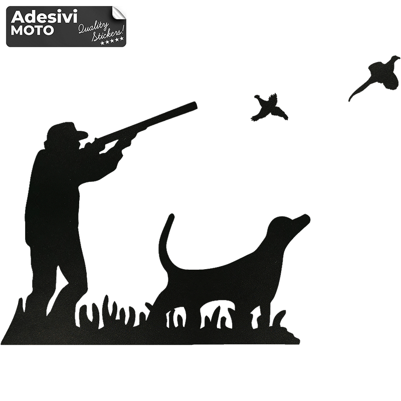 Adesivo Caccia Faggiani con Cane Cofano-Sportelli-Fiancate-Fuoristrada-Auto