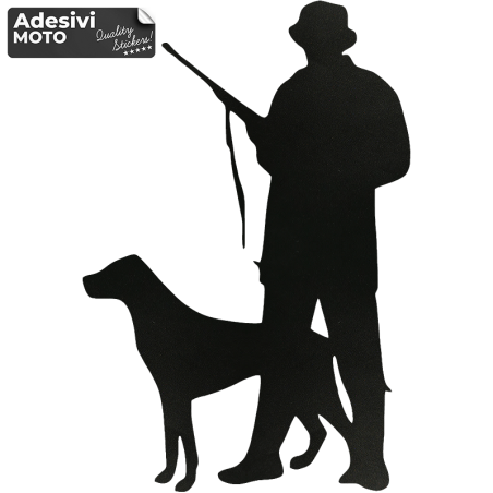 Adesivo Cacciatore con Cane Cofano-Sportelli-Fiancate-Fuoristrada-Auto