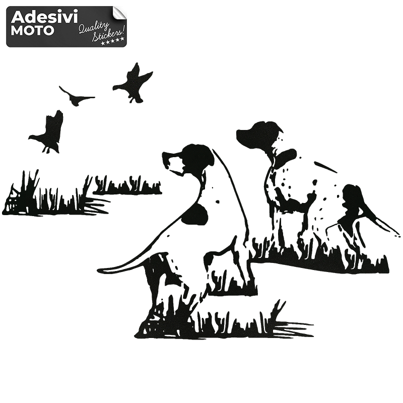 Adesivo Pointer Inglesi Puntano Prede Cofano-Sportelli-Fiancate-Fuoristrada-Auto
