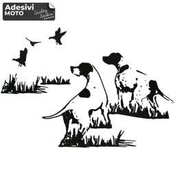 English Pointers Aiming for Prey Sticker Hood-Doors-Sides-Off Road-Car