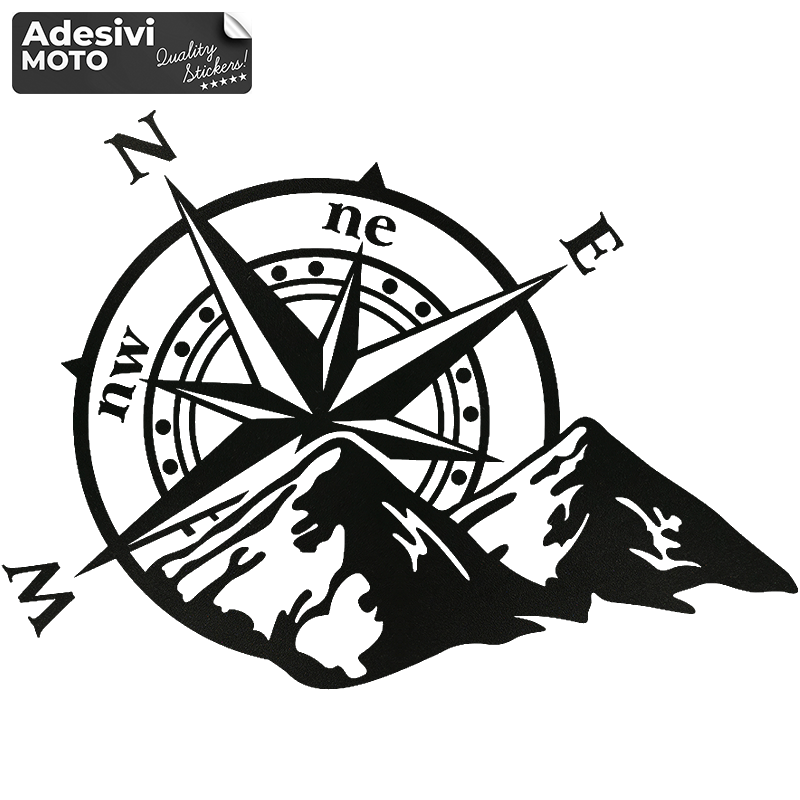 Windrose + Mountains Type 2 Sticker Off-Road-Hood-Doors-Sides-Cars