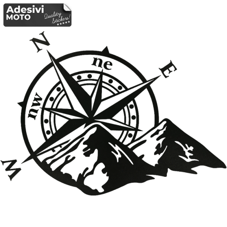 Windrose + Mountains Type 2 Sticker Off-Road-Hood-Doors-Sides-Cars