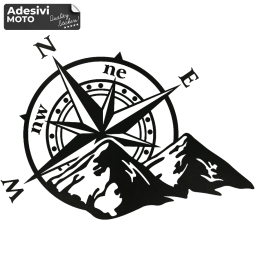 Adesivo Rosa dei Venti + Montagne Tipo 2 Fuoristrada-Cofano-Sportelli-Fiancate-Auto