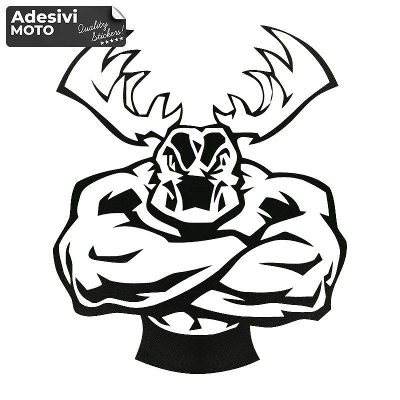 Adesivo Cervo Body Builder Serbatoio-Casco-Motorino-Tuning-Auto