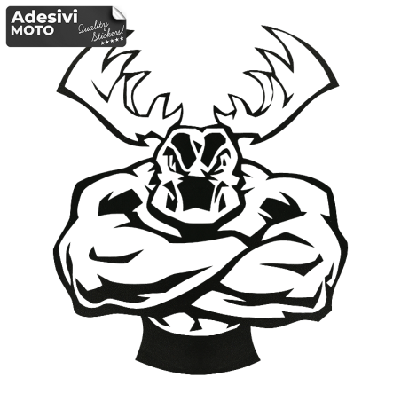 Adesivo Cervo Body Builder Serbatoio-Casco-Motorino-Tuning-Auto