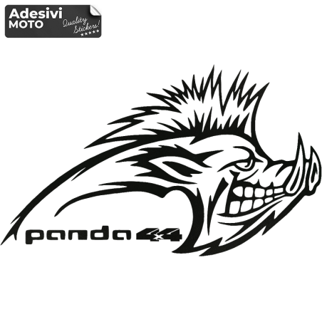 Adesivo Cinghiale "Panda 4X4" Tipo 2 Cofano-Sportelli-Fiancate-Fuoristrada-Auto