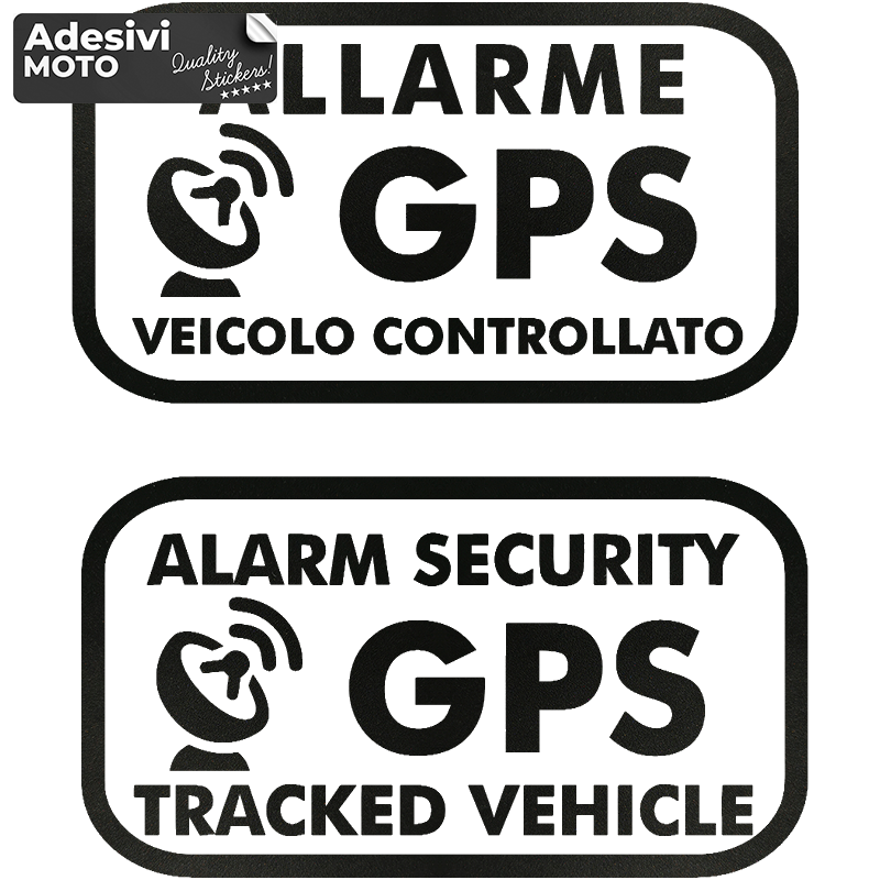 Autocollant "Allarme GPS Veicolo Controllato" Réservoir-Casque-Scooter-Réglage-Voiture