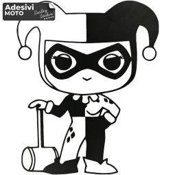 Adesivo Harley Quinn con Martello Serbatoio-Casco-Motorino-Tuning-Auto