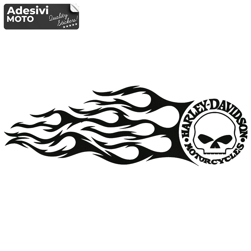 Flame "Harley Davidson Motorcycles" Type 2 Sticker Fuel Tank-Fender-Helmet